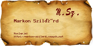 Markon Szilárd névjegykártya